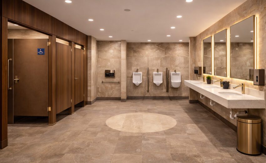 Luxurious ADA-compliant public restroom design