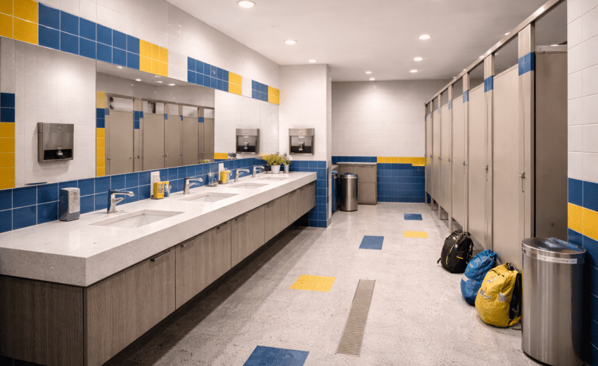 Modern high school restroom design