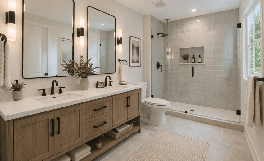 Modern spa-like bathroom with clean design Marin County